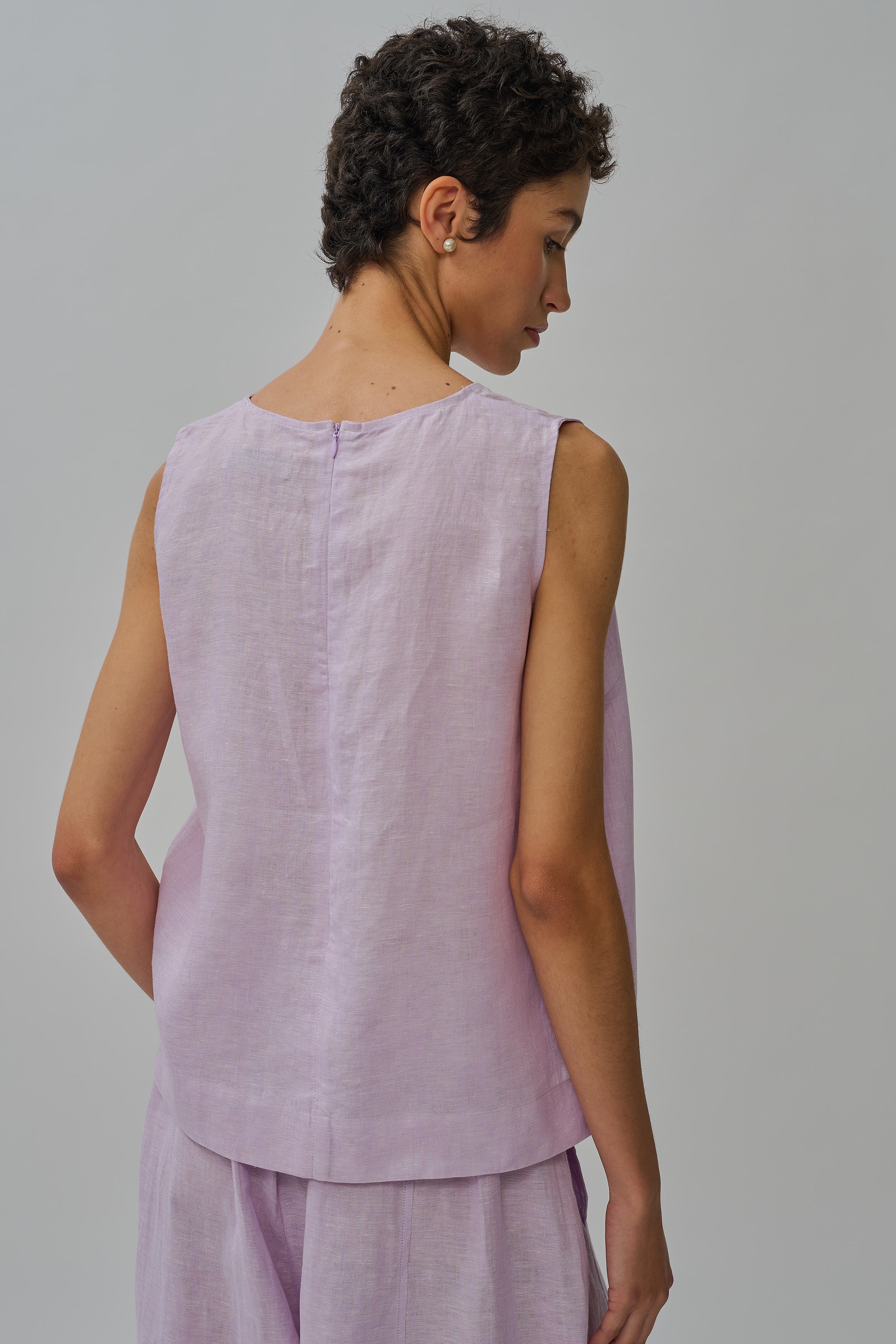 Midtown Linen Top in Ube