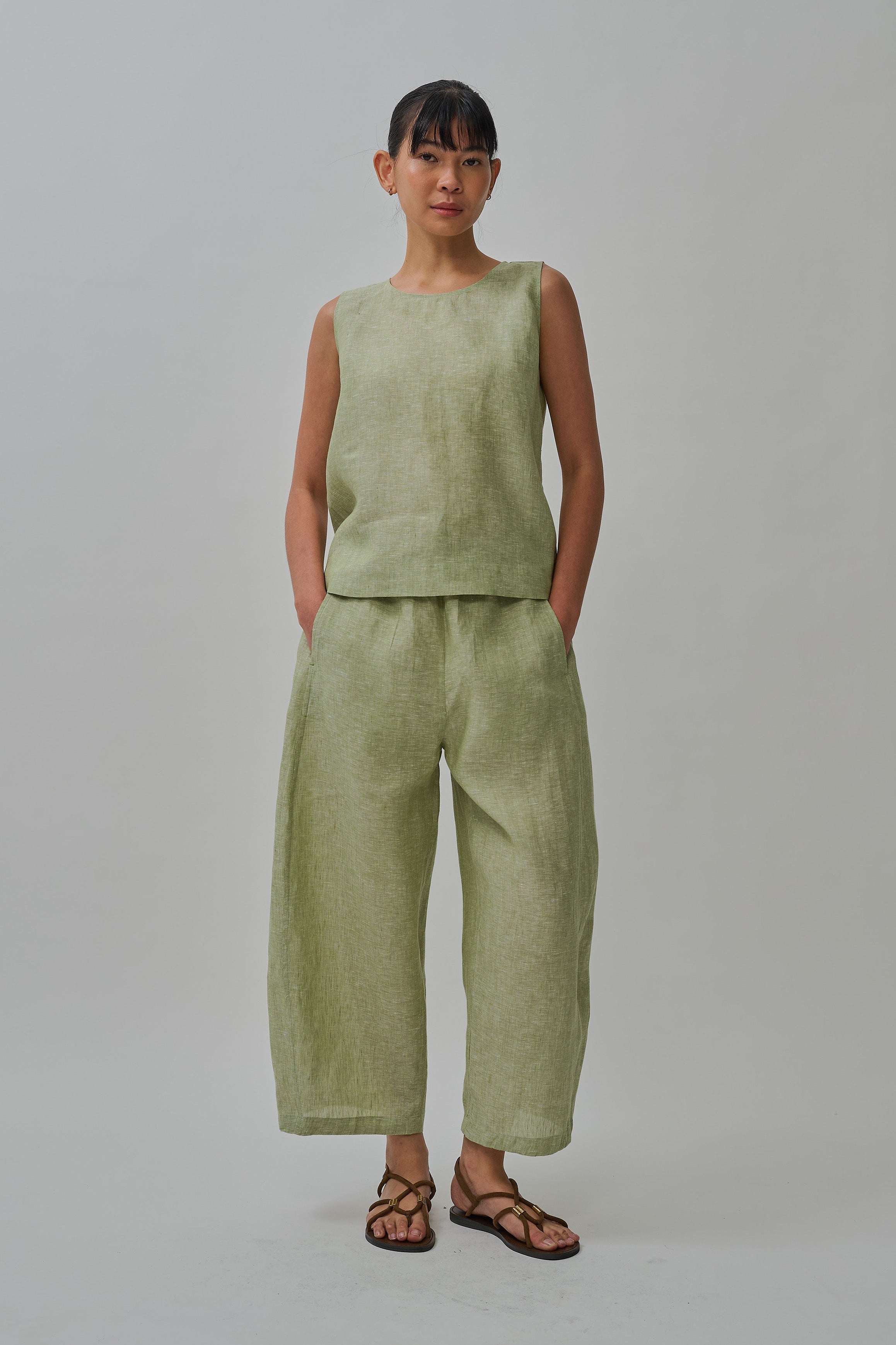 Midtown Linen Top in Melon