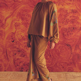Frida Poplin Knot Skirt in Caramel