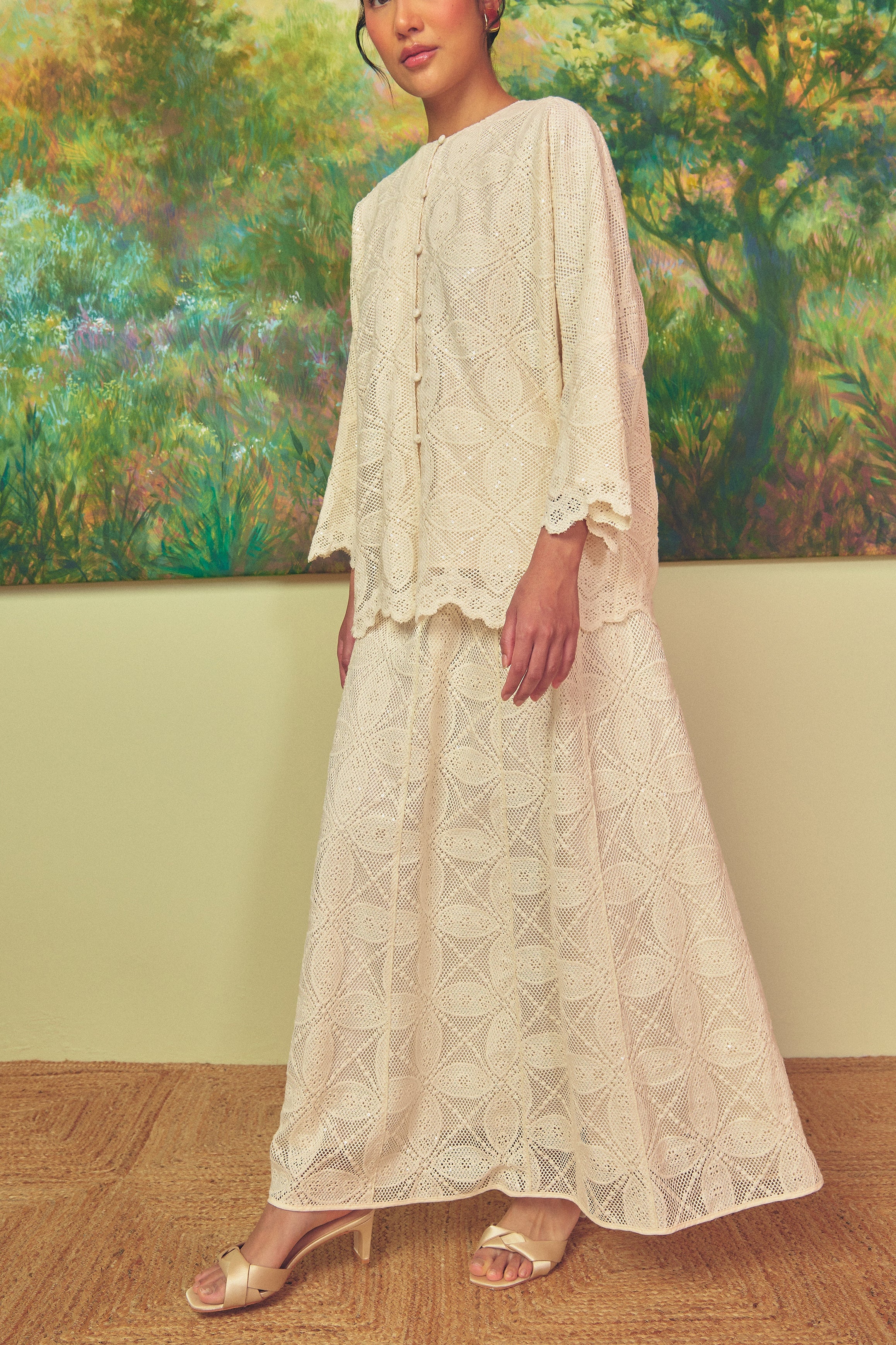 Viscountess Lace Bias Skirt