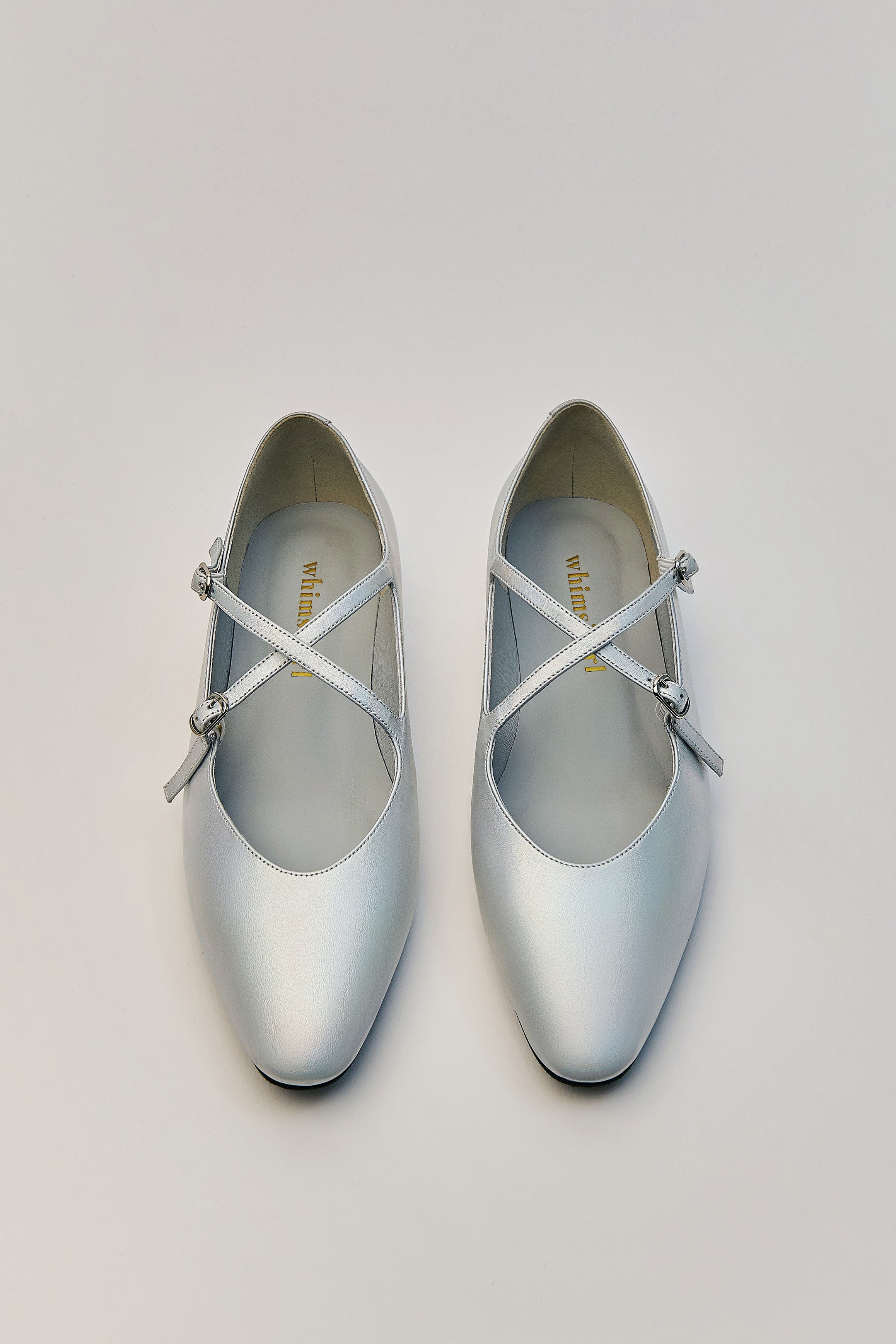 Great Criss-Cross Mary Janes in Starlight Silver