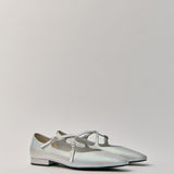 Great Criss-Cross Mary Janes in Starlight Silver