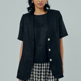 Midtown Short Sleeve Blazer in Black