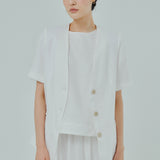 Midtown Short Sleeve Blazer in White