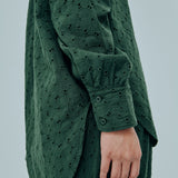 Friday Broderie Trousers in Emerald