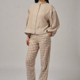 Avenue Pants in Brown Gingham