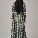 June Plaid Dress in Blue