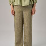 Avenue Linen Pants in Pistachio