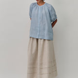 Lake Short Sleeve Linen Shirt in Cornflower