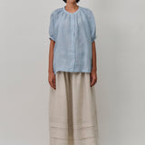 Lake Short Sleeve Linen Shirt in Cornflower