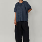 Lake Short Sleeve Linen Shirt in Bluesteel