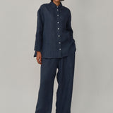 Friday Linen Pants in Bluesteel