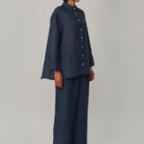 Friday Linen Pants in Bluesteel