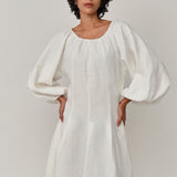 Solstice Linen Dress in White