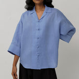 Ms. Lim Linen Shirt in Periwinkle