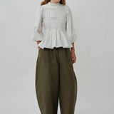 Claudia Poplin Blouse in White