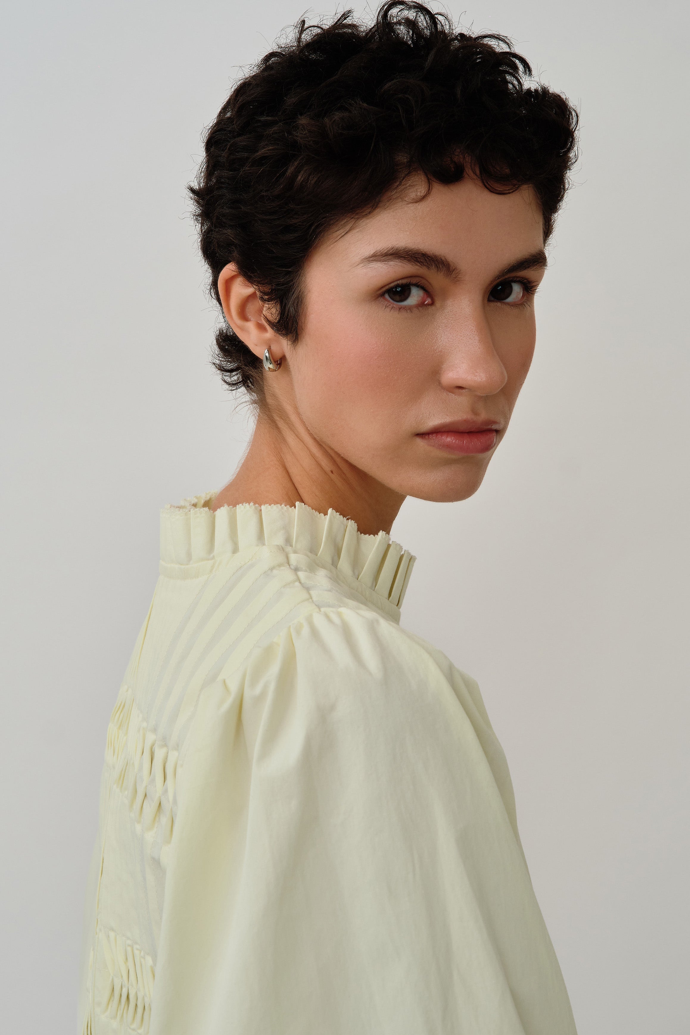 Claudia Poplin Blouse in Yellow