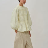 Claudia Poplin Blouse in Yellow
