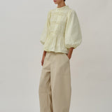 Utility Twill Barrel Pants in Beige