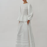 Escapade Pleated Skirt in White